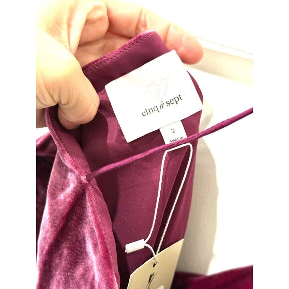 Cinq a Sept Velvet Ryder Spaghetti Strap Cowl Neck Mini Dress Gooseberry Women 2 - Picture 4 of 5